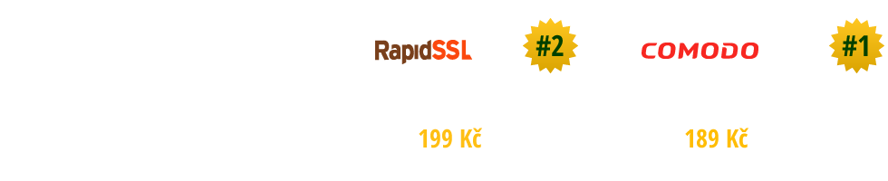 Nejlevnější SSL certifikát RapidSSL Rapid SSL, PositiveSSL, Comodo Positive 189 Kč